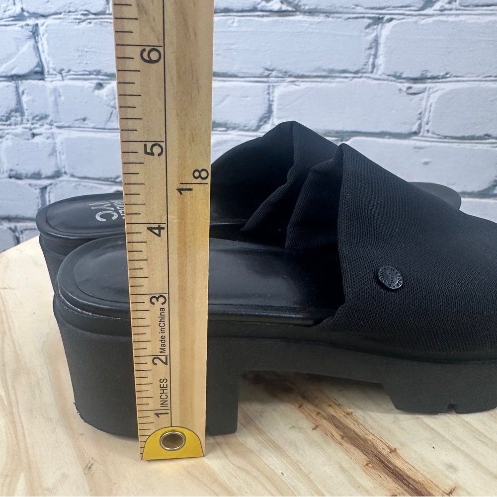 Madden NYC Chunky Platform Sandals Slide Womens Sz 9 Black Y2k 90s Style Slip On - Picture 10 of 10